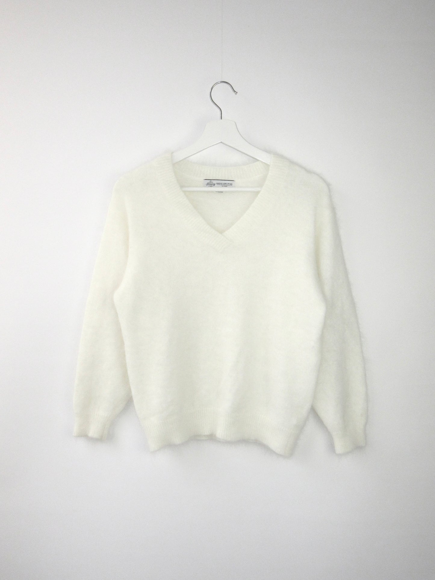 white angora knit