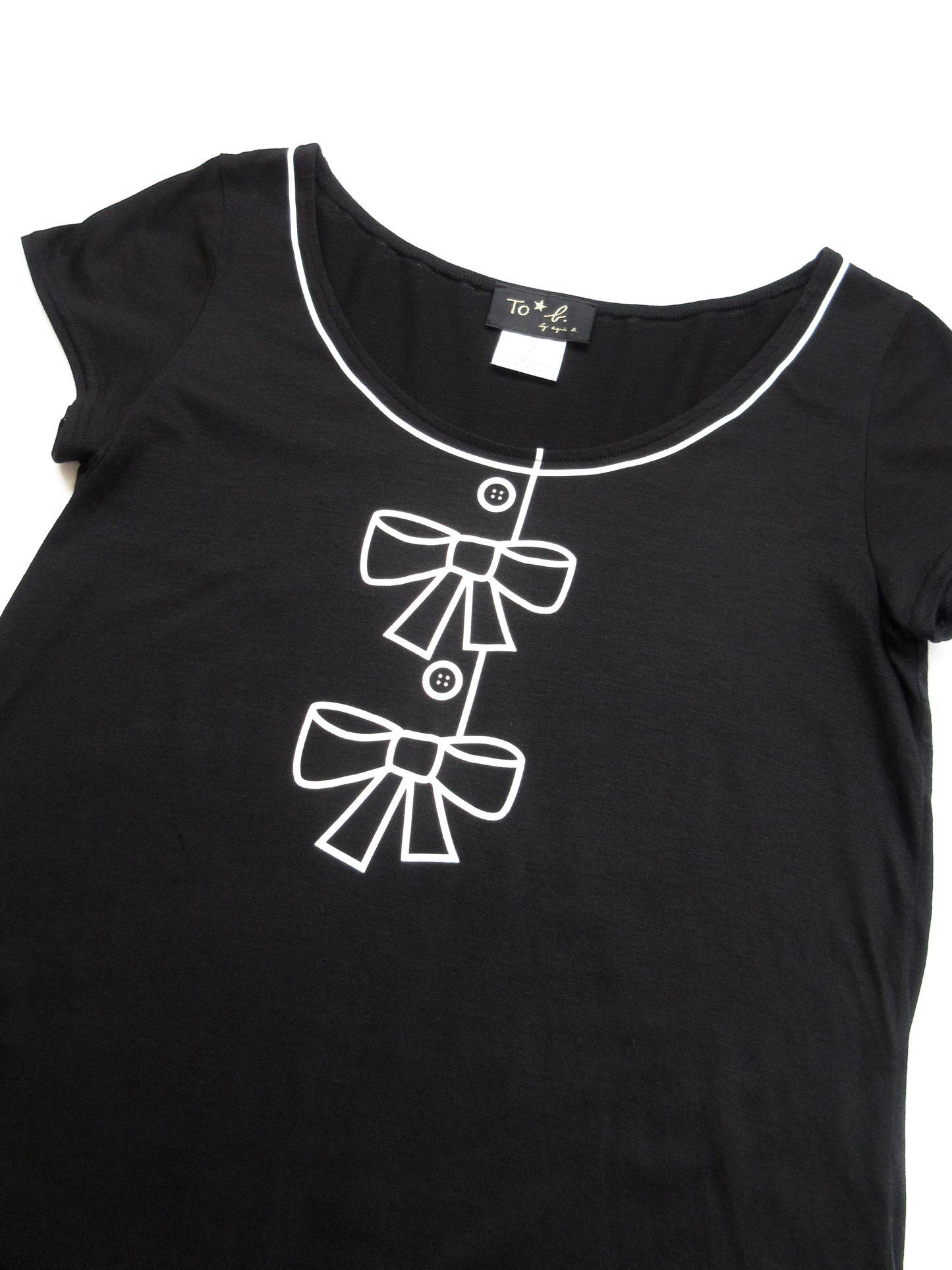 To b. by agnès b. ribbon print t-shirt