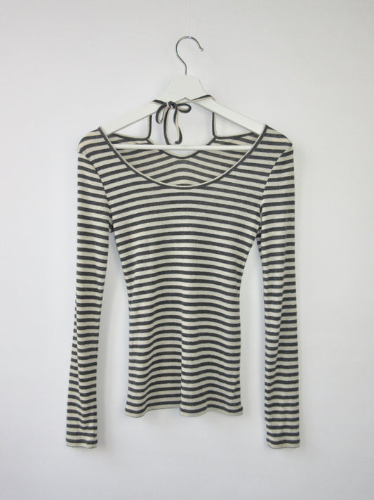 【used】stripe long sleeve top