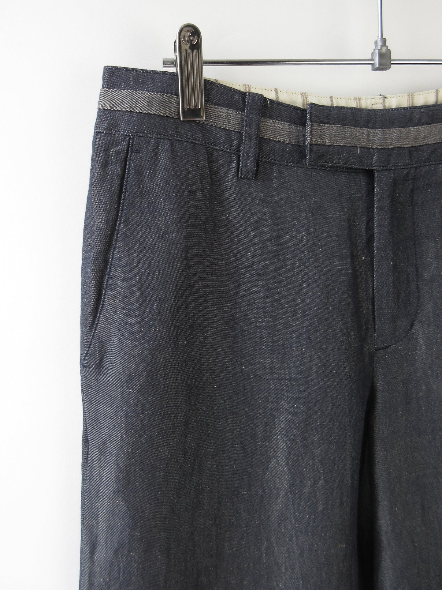 linen straight wide pants