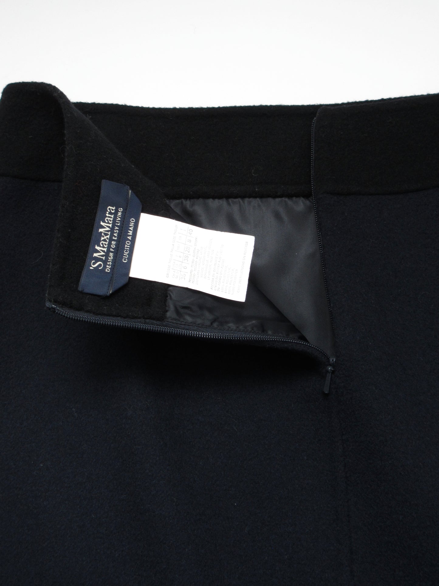 Max Mara navy wool skirt