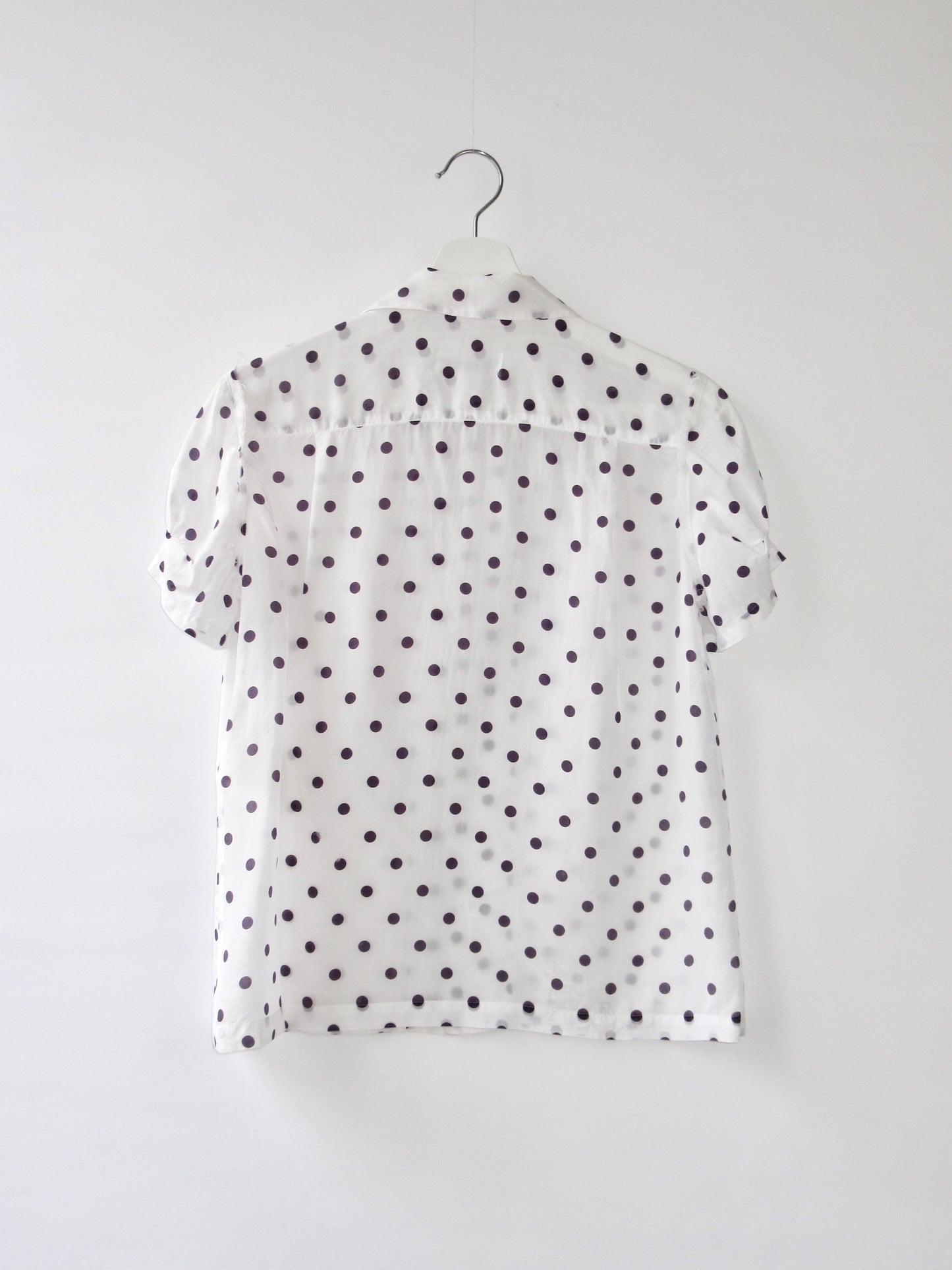 robe de chambre polka dots sheer blouse