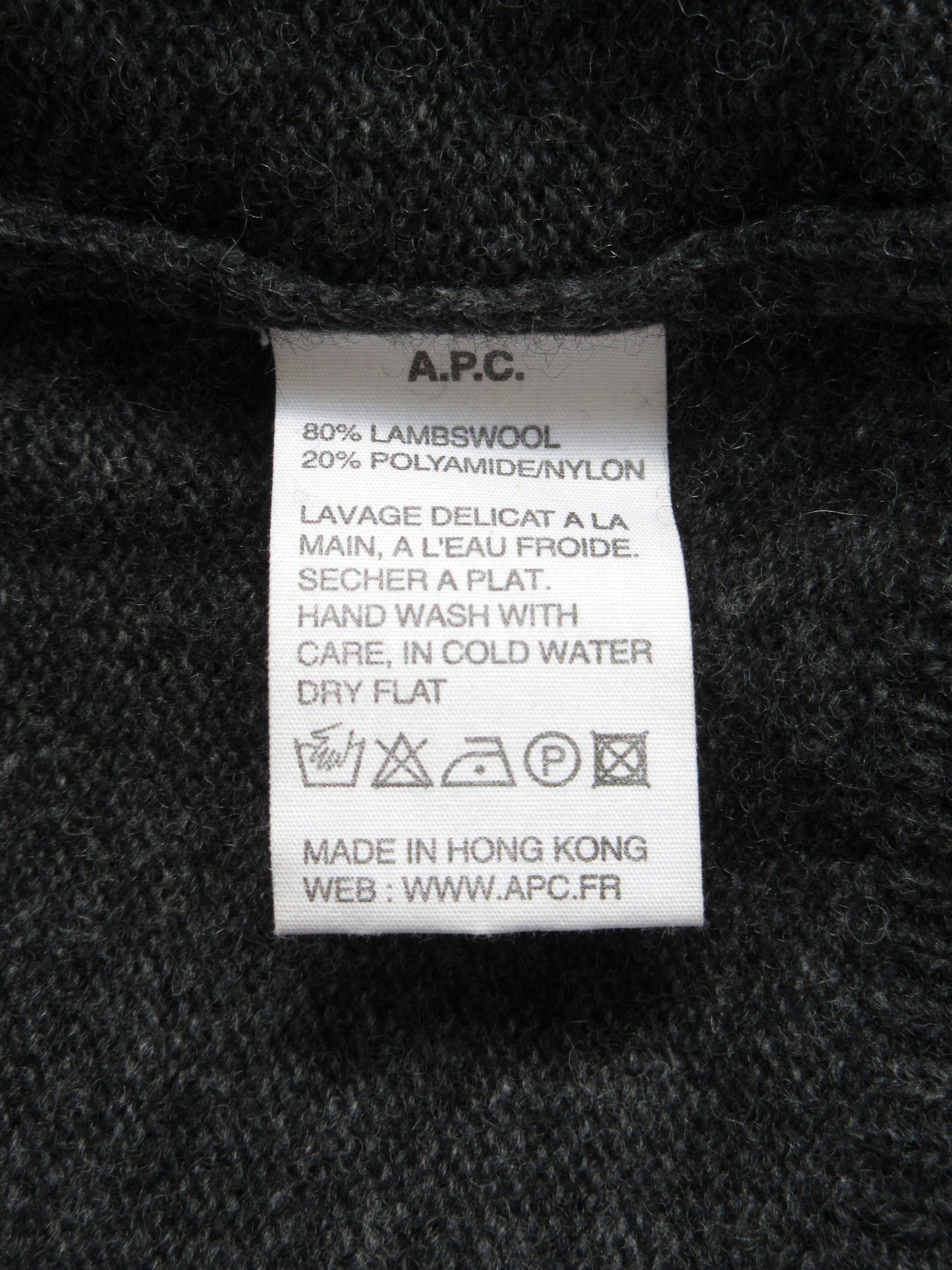 A.P.C. charcoal gray knit