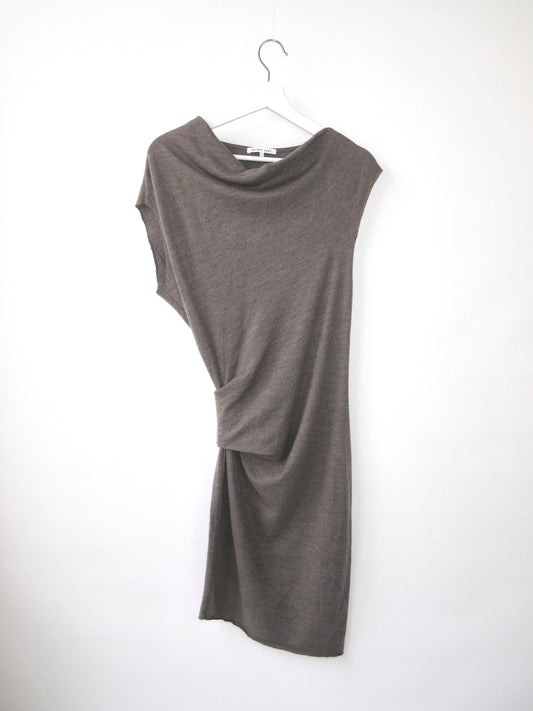 HELMUT LANG asymmetry drape dress