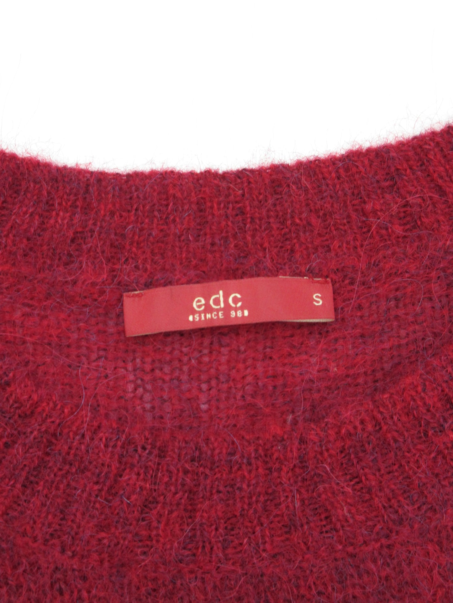 red mix color alpaca knit