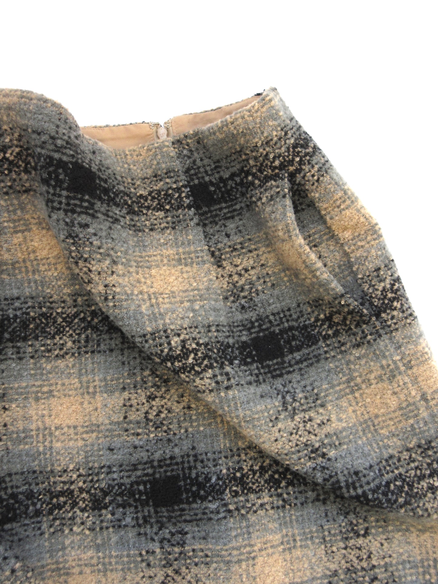 【used】plaid long skirt