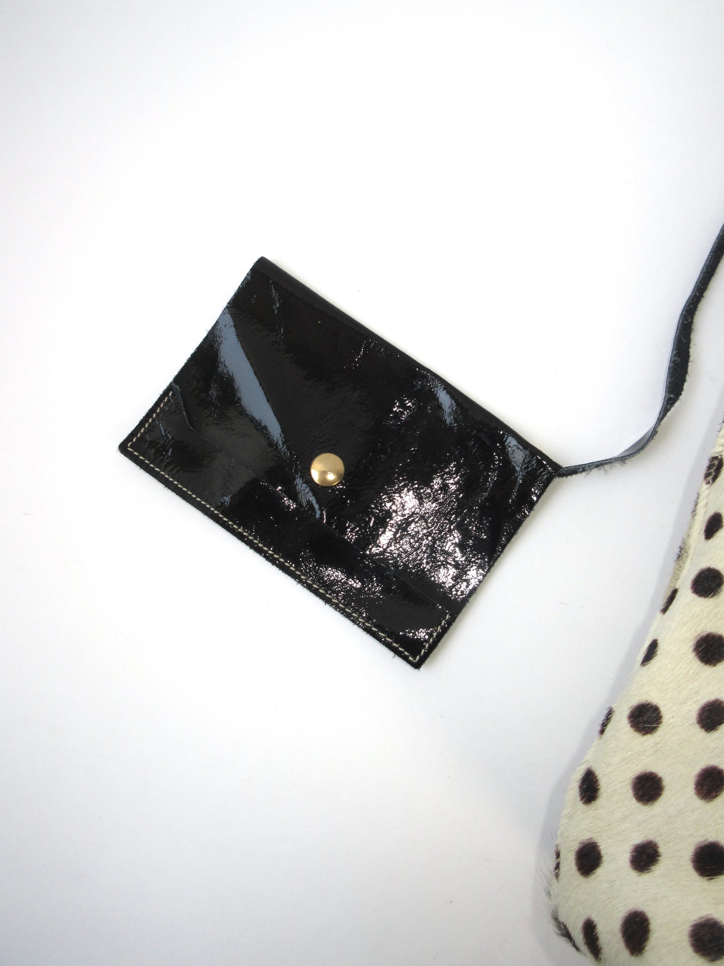 leather polka dots tote bag