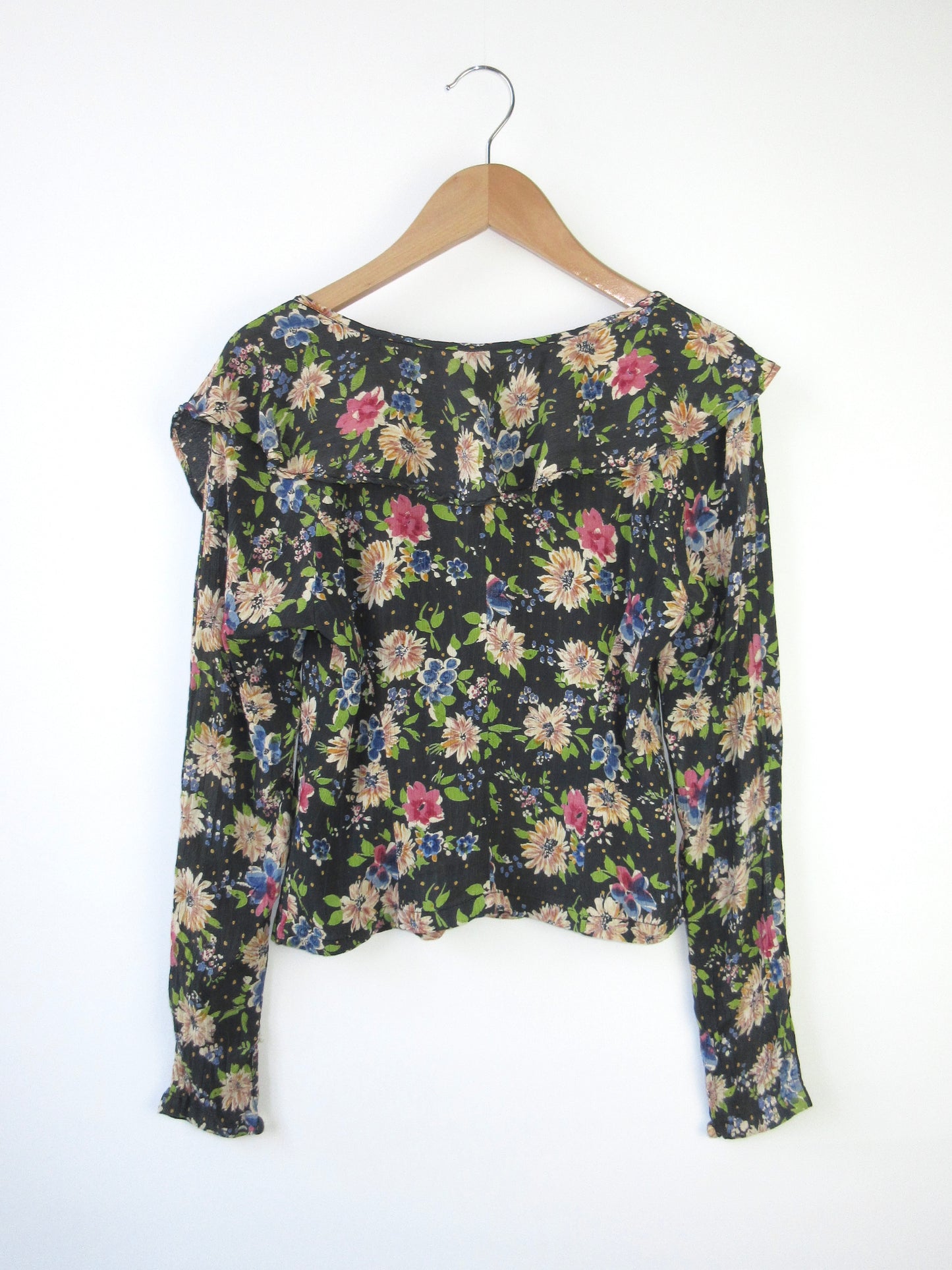 【used】flower ruffle blouse