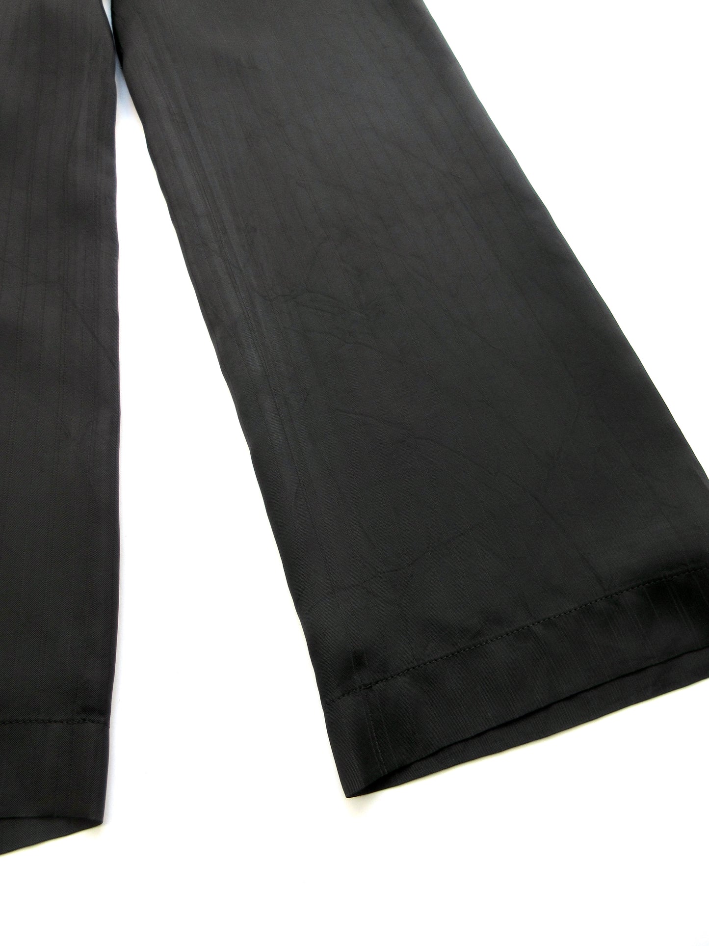 silky stripe button design pants