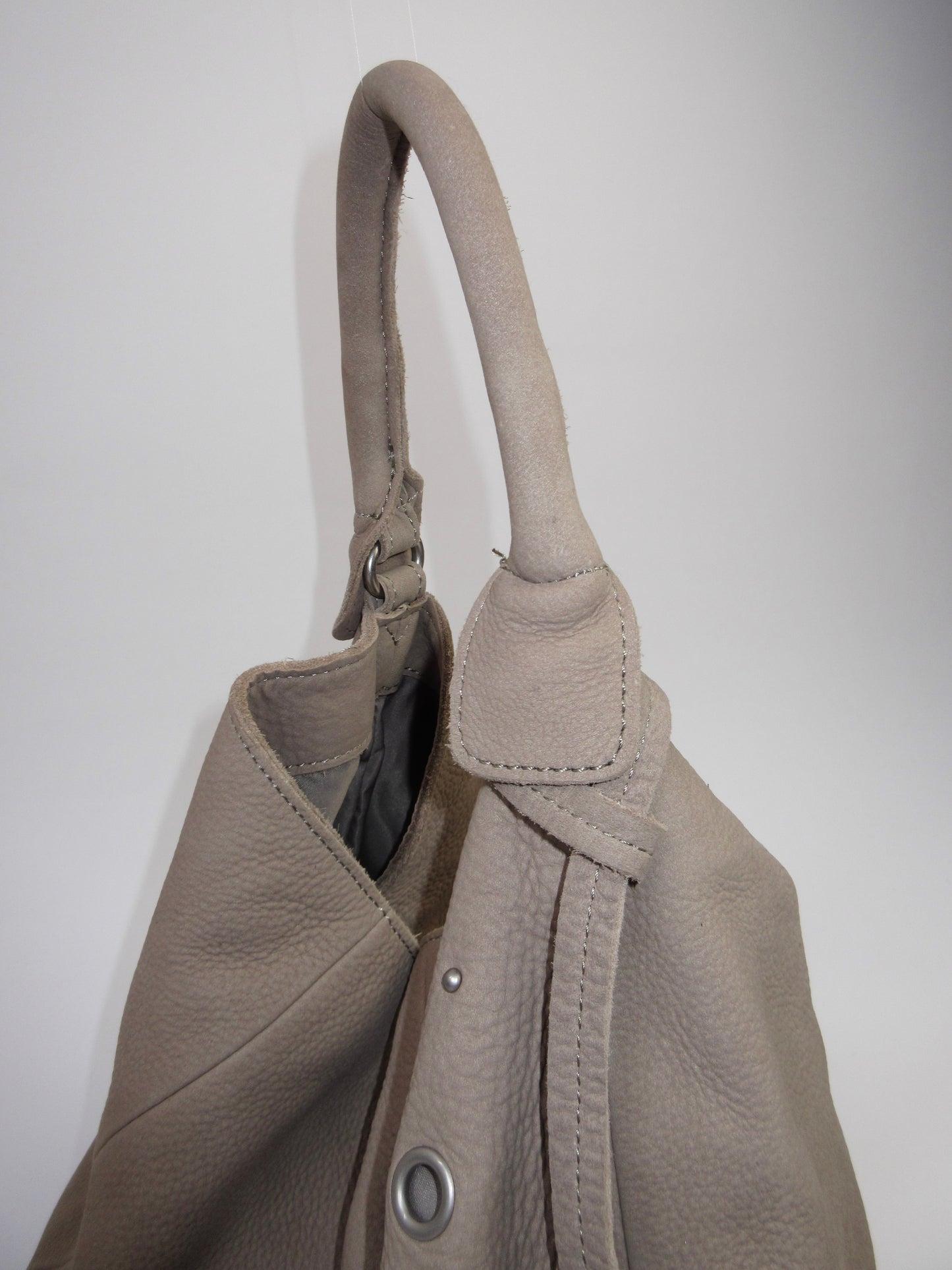 eyelet design leather bag