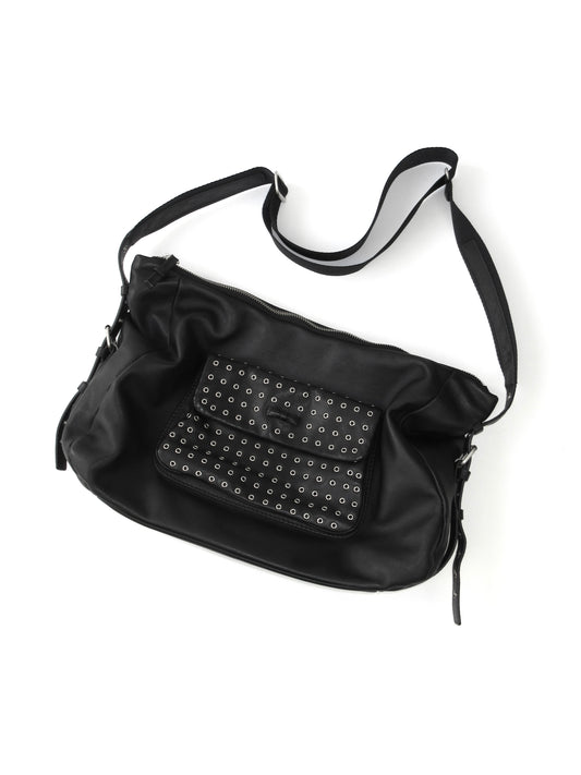 agnes b. eyelet design shoulder bag