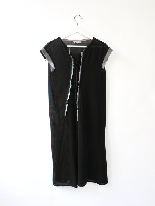 gomme asymmetry lace up dress