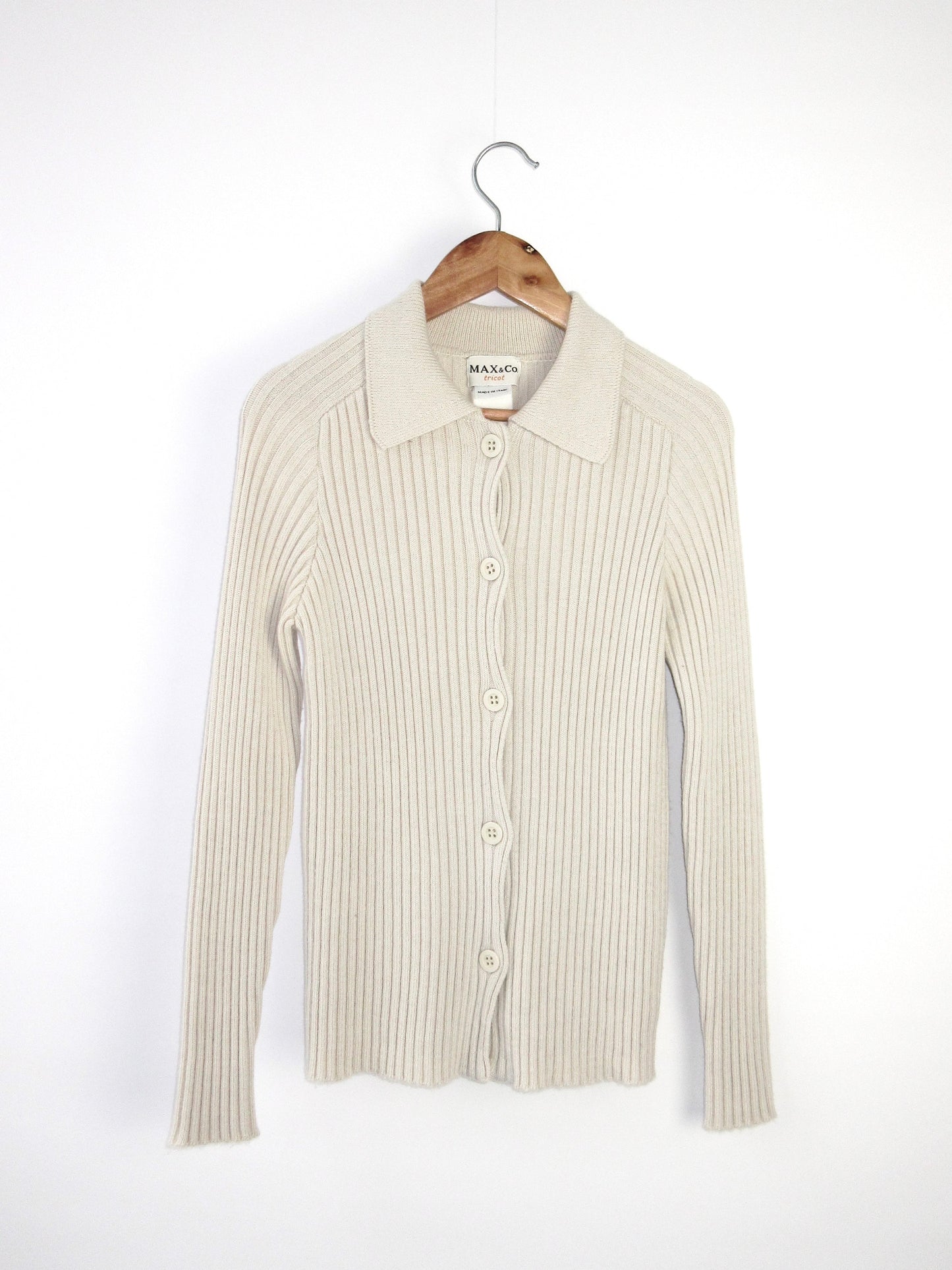 【used】MAX&Co. rib knit polo cardigan