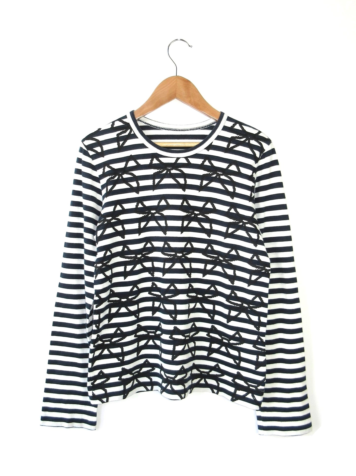 COMME des GARÇONS navy stripe ribbon top