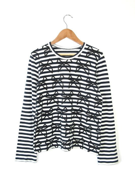 COMME des GARÇONS navy stripe ribbon top