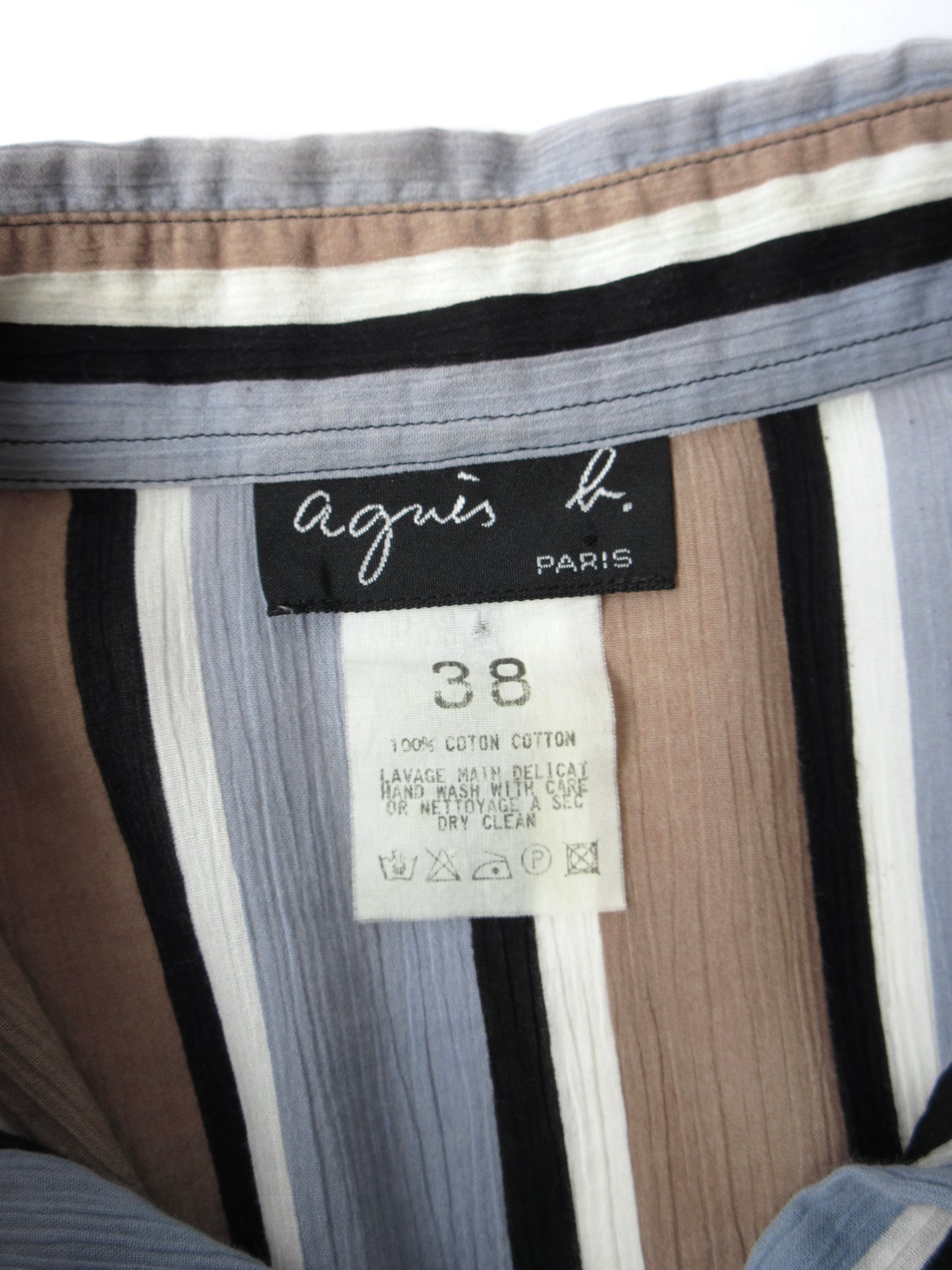 agnes b. stripe crepe shirt