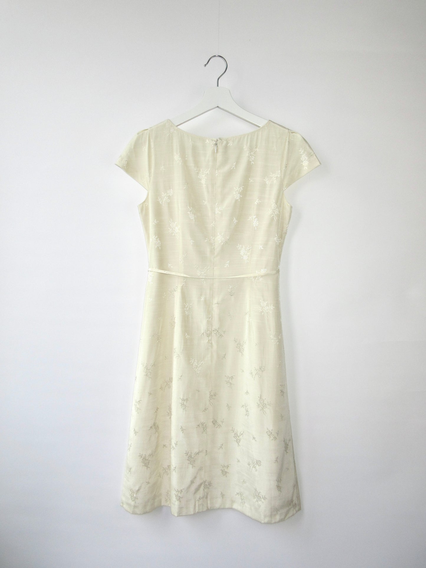 【used】light yellow flower pattern dress