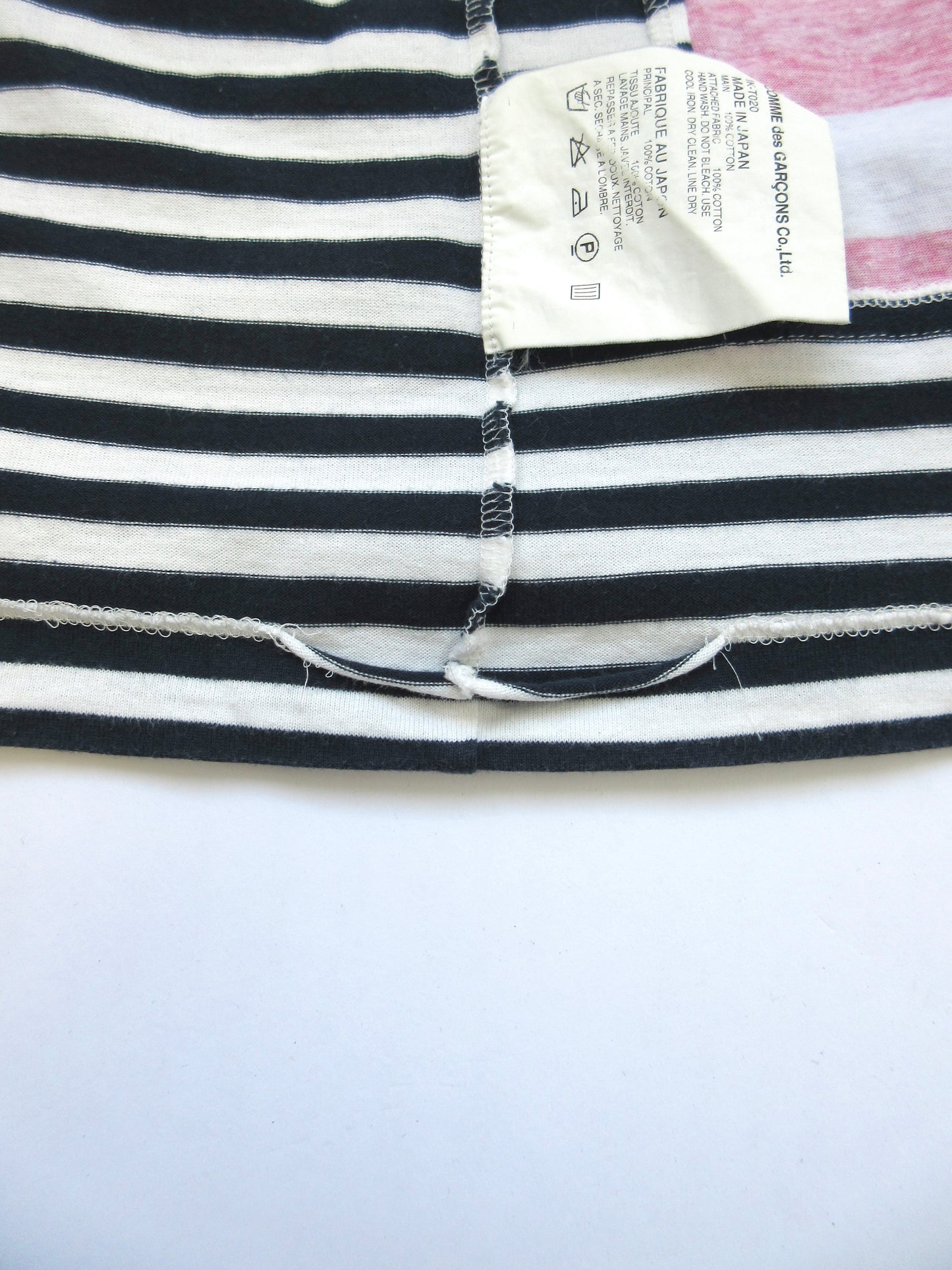 COMME des GARÇONS pink×navy stripe design top