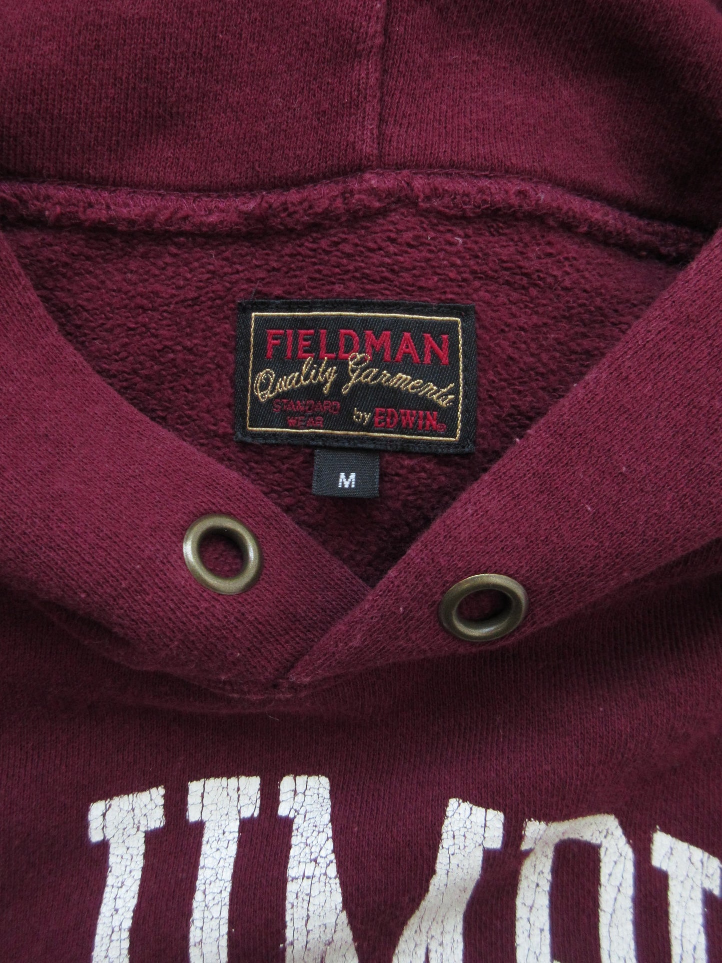 【used】EDWIN bordeaux color hoodie