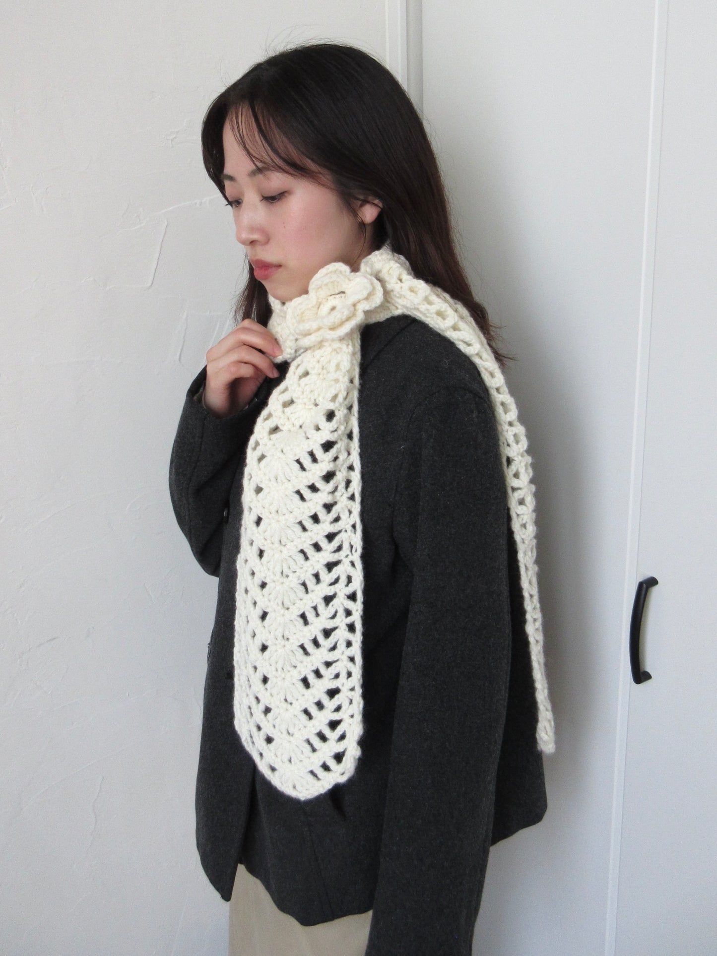 handmade crochet knitted scarf