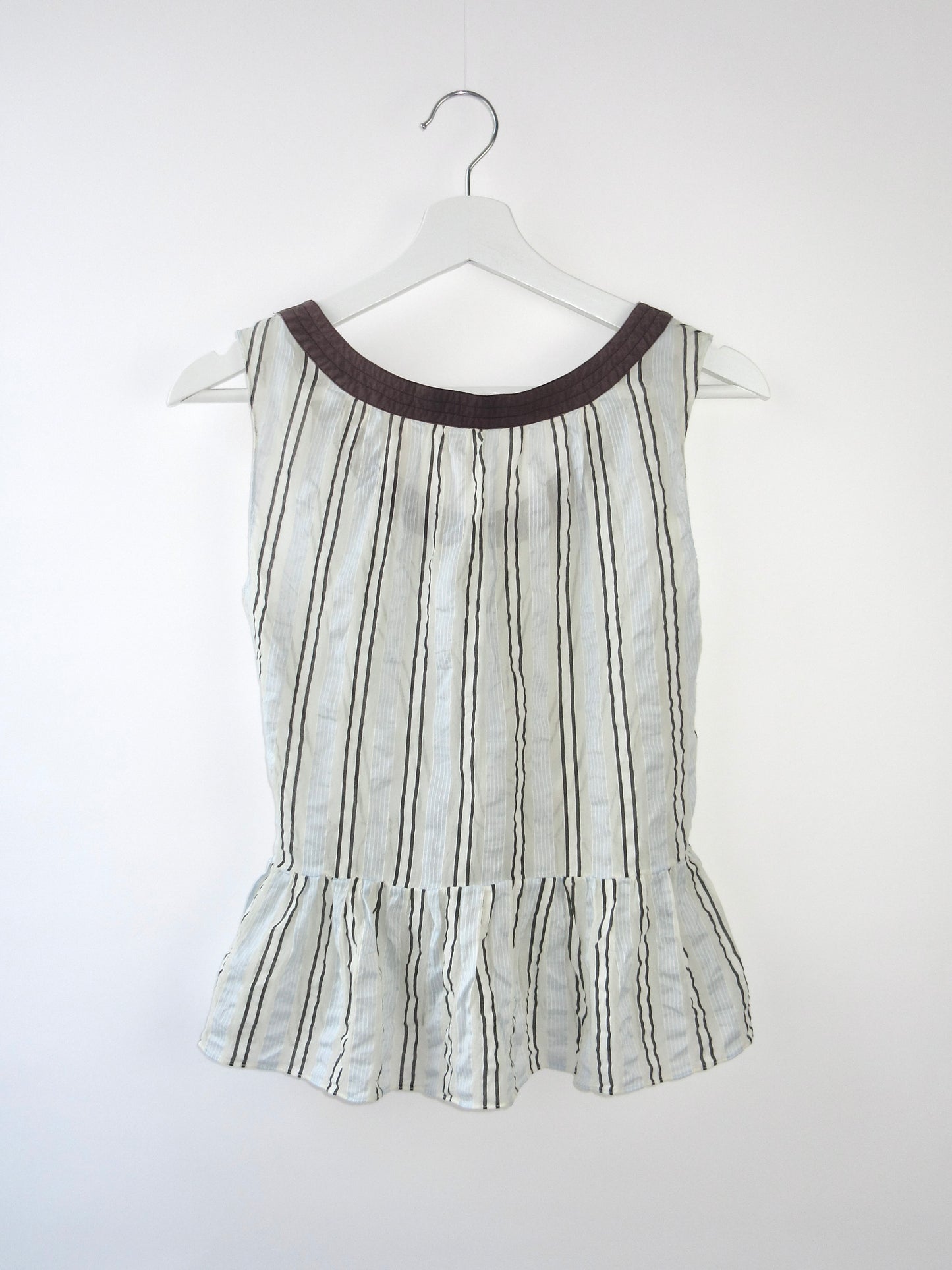 【used】MARNI blue stripe sleeveless top