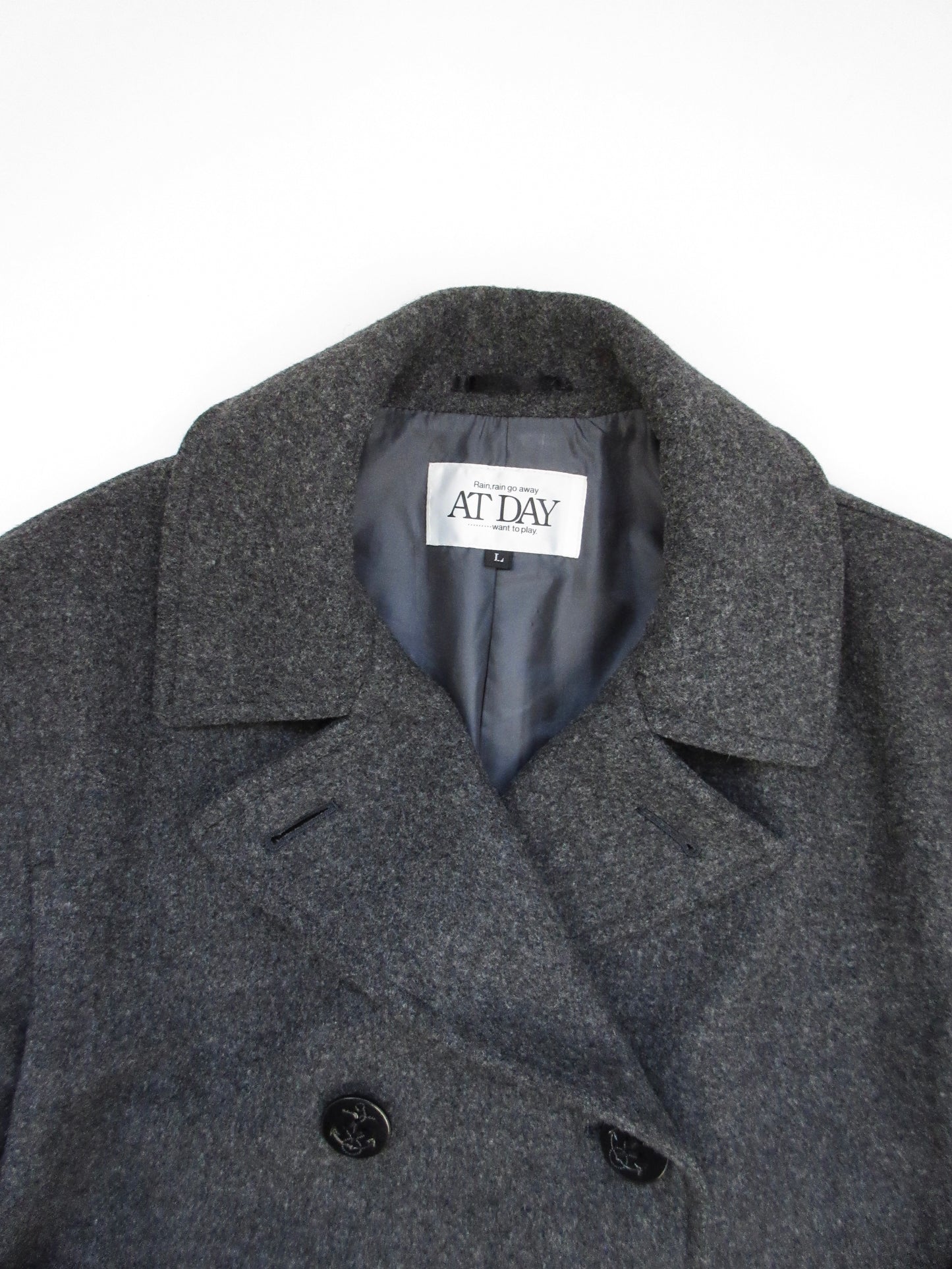 dark gray wool pea jacket