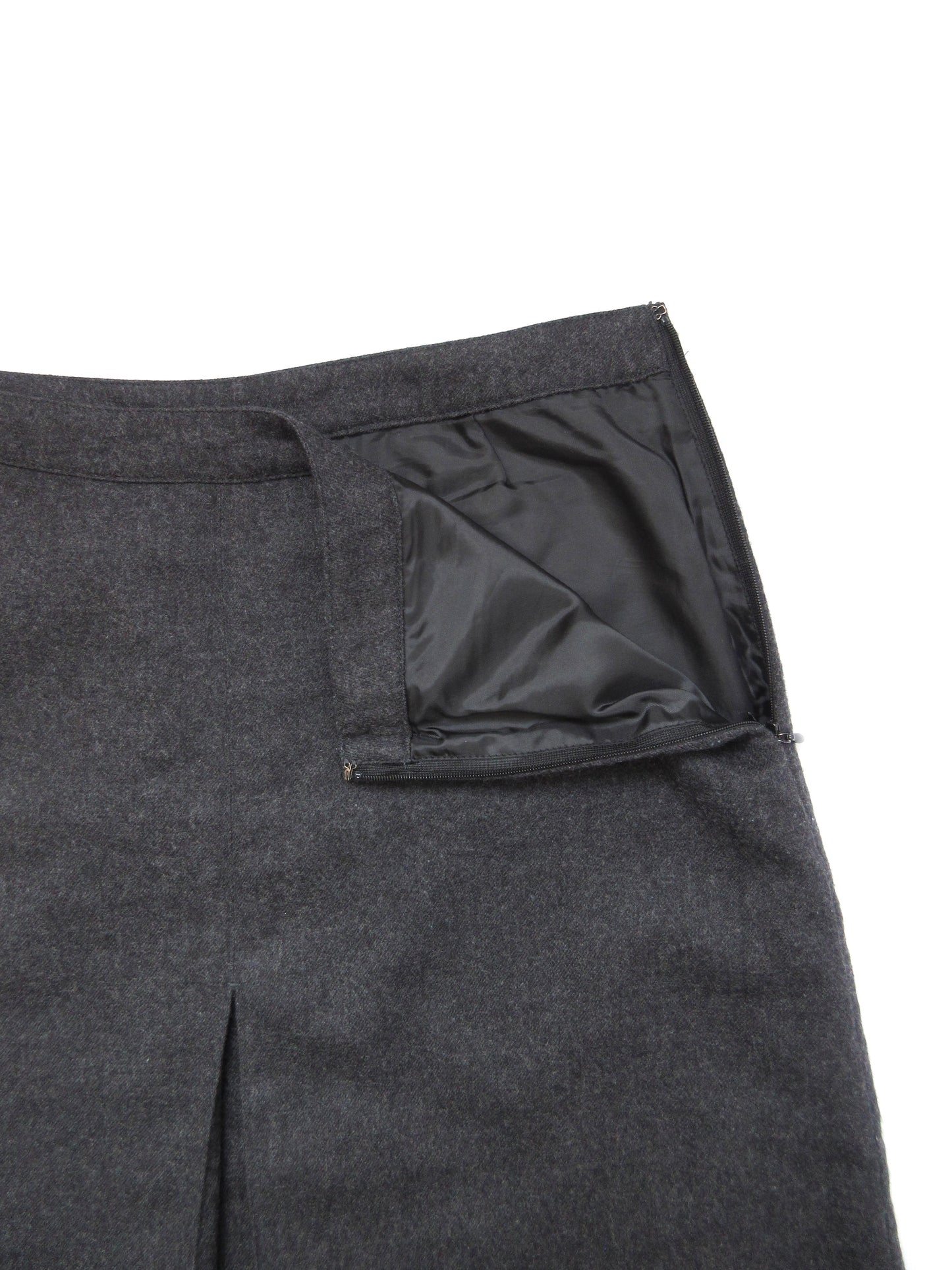 【used】dark gray wool skirt