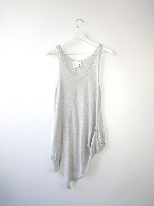 【used】asymmetry design cotton knit tunic