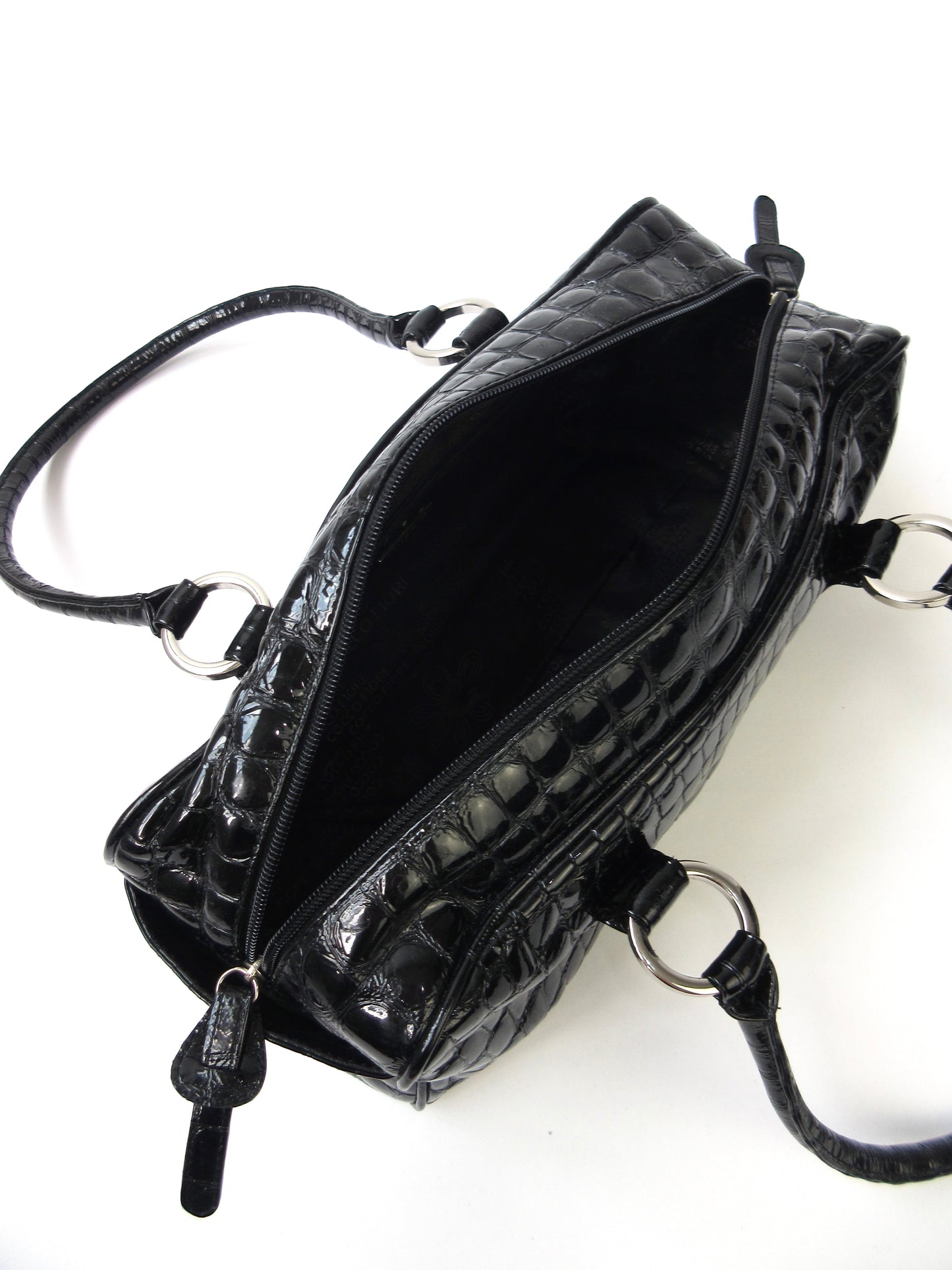 embossed enamel sholder bag