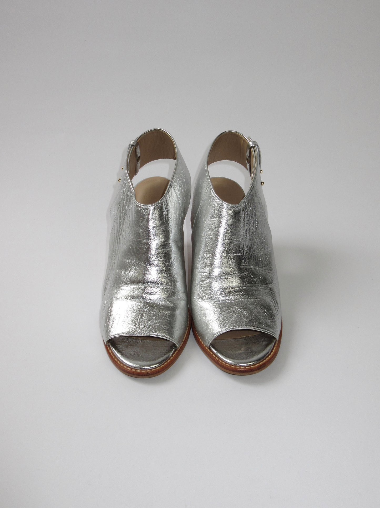 【used】silver high-heels sandals