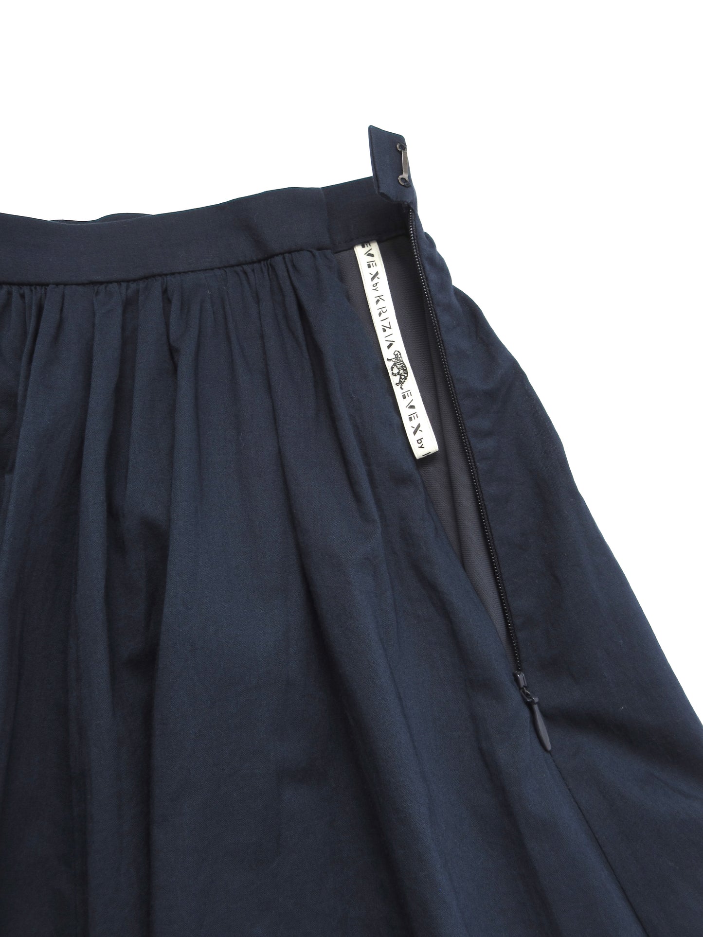 navy flare skirt
