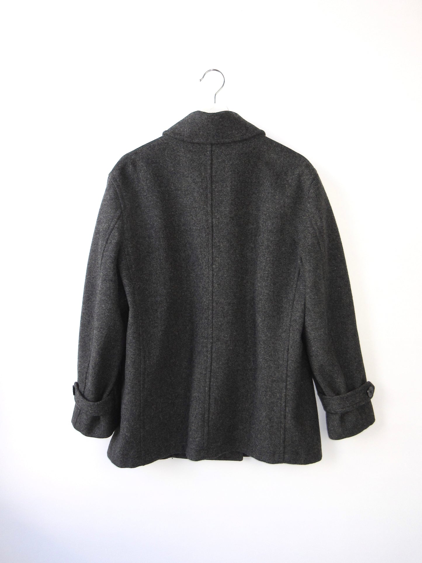 dark gray wool pea jacket