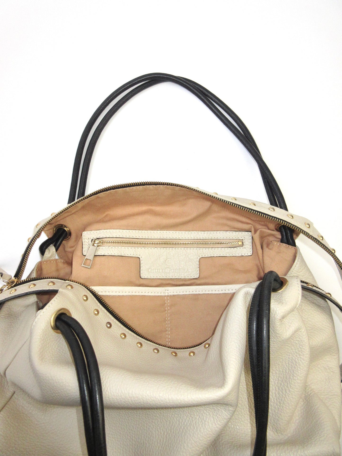 leather studs tote bag