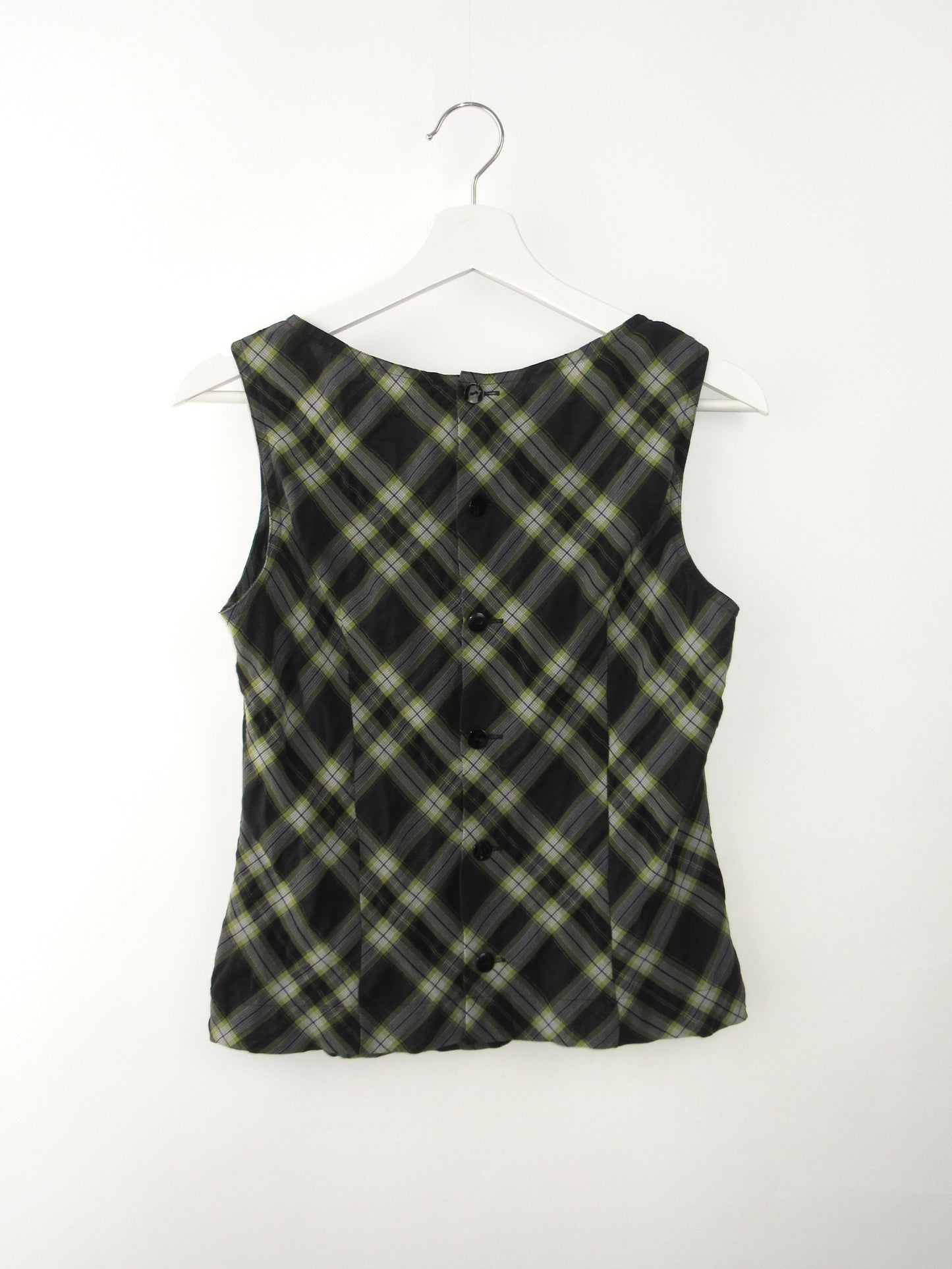 plaid sleeveless top