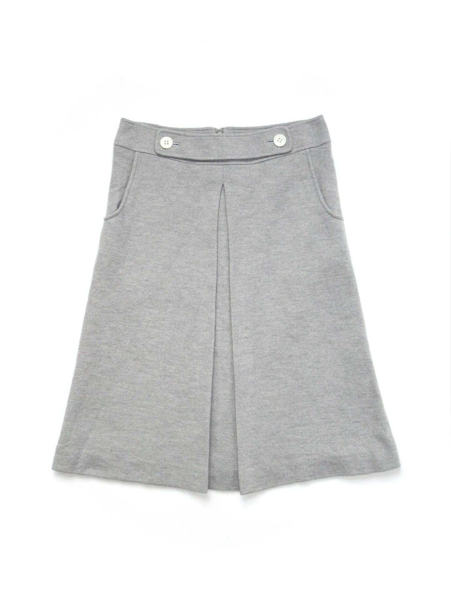 【used】wool box pleated skirt