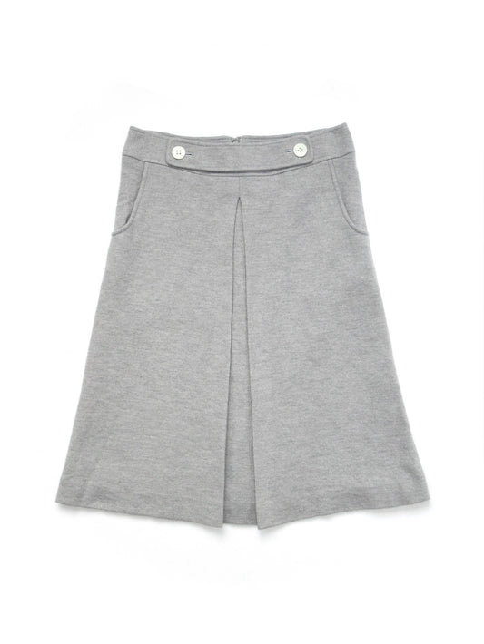 【used】wool box pleated skirt