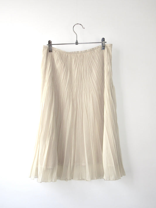 wrinkle pleats midi skirt
