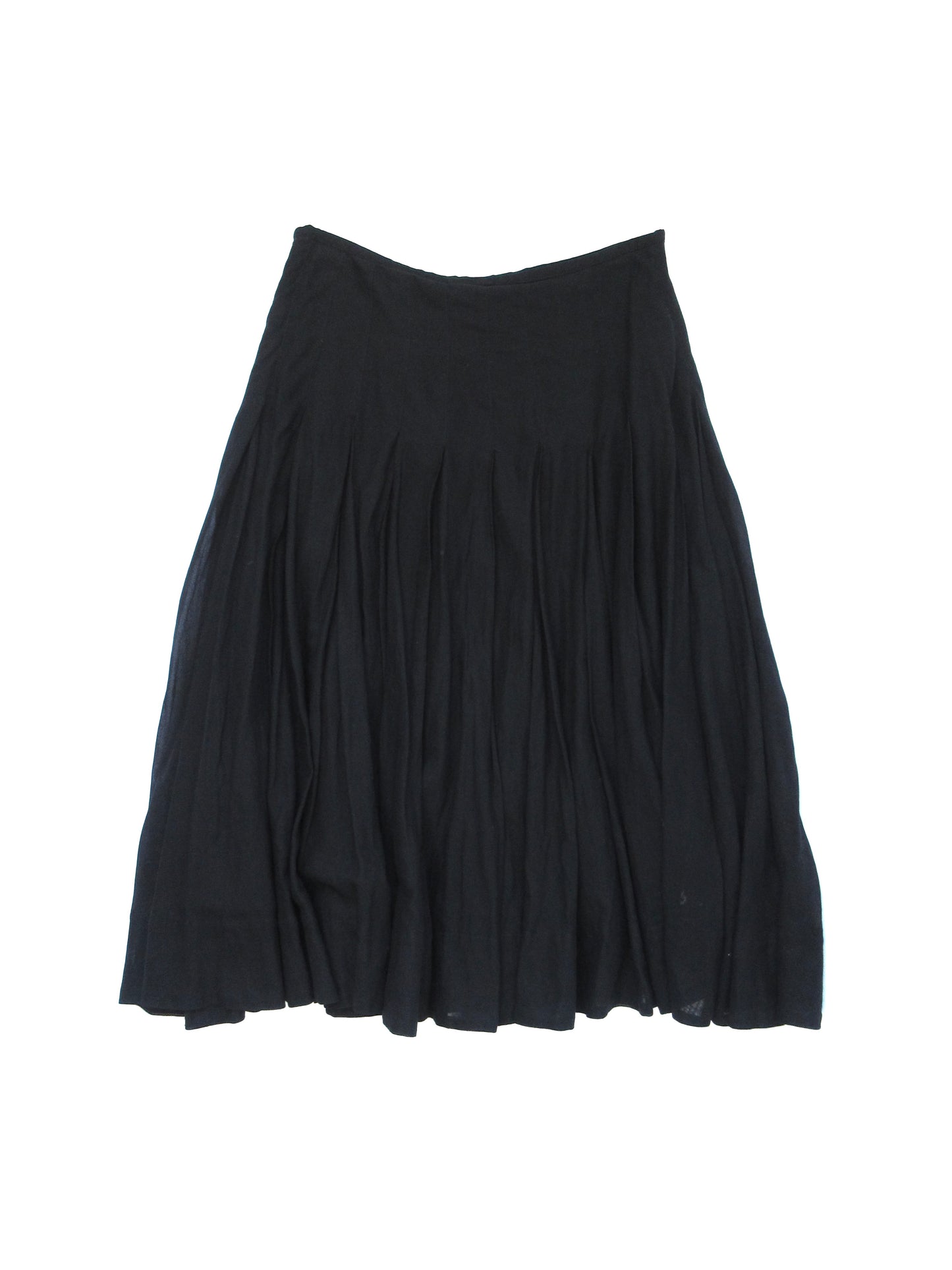 black pleats flare skirt