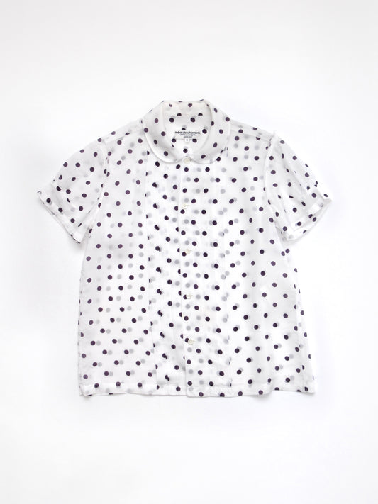 robe de chambre polka dots sheer blouse