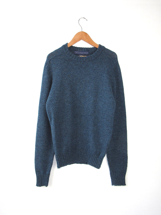 melange blue knit top