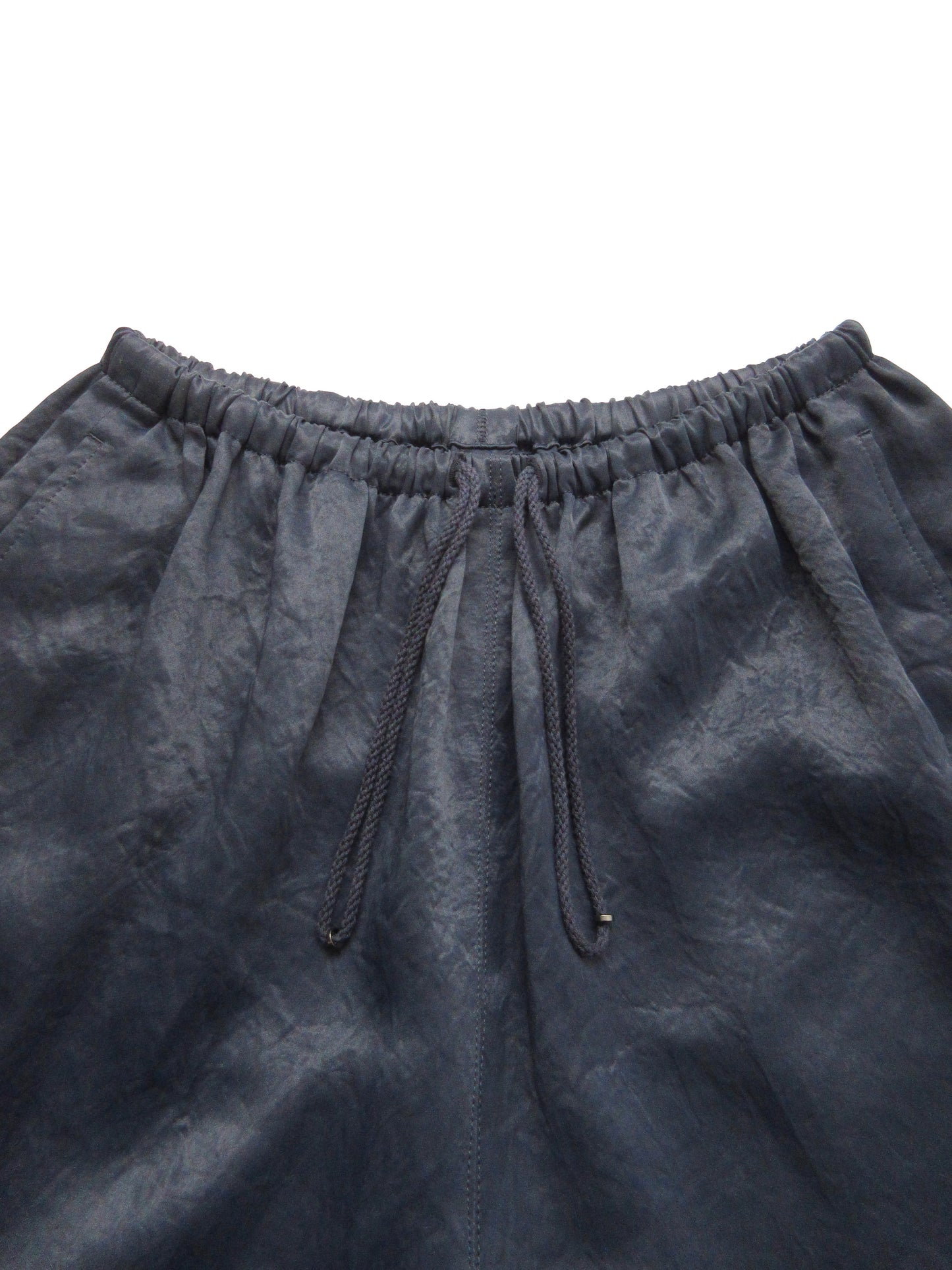 navy shiny wide pants