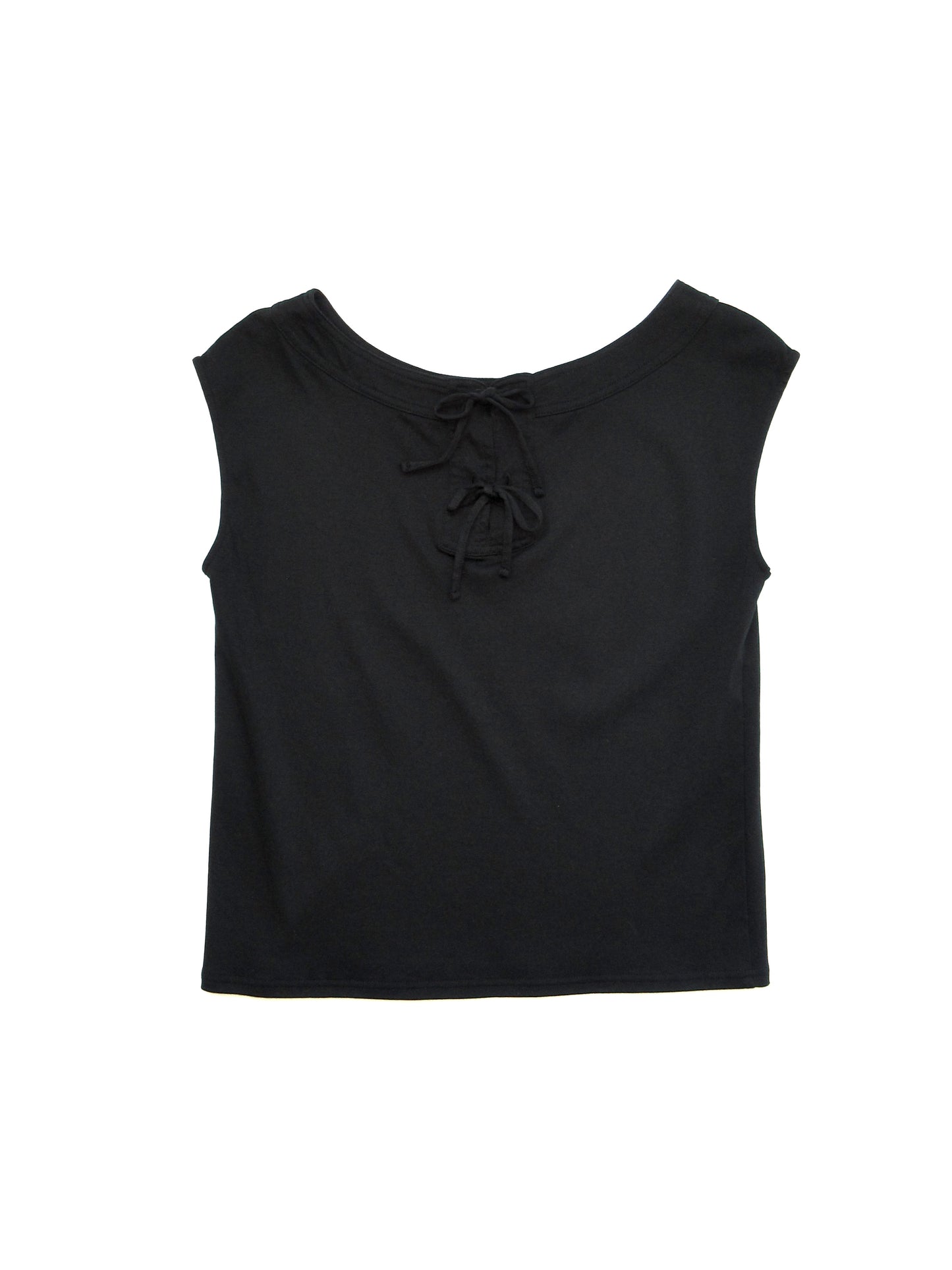 boat neck back ribbon top