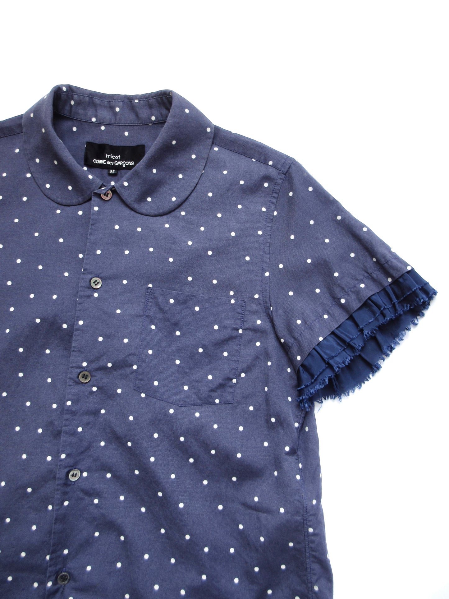 tricot comme des garcons polka dots blouse