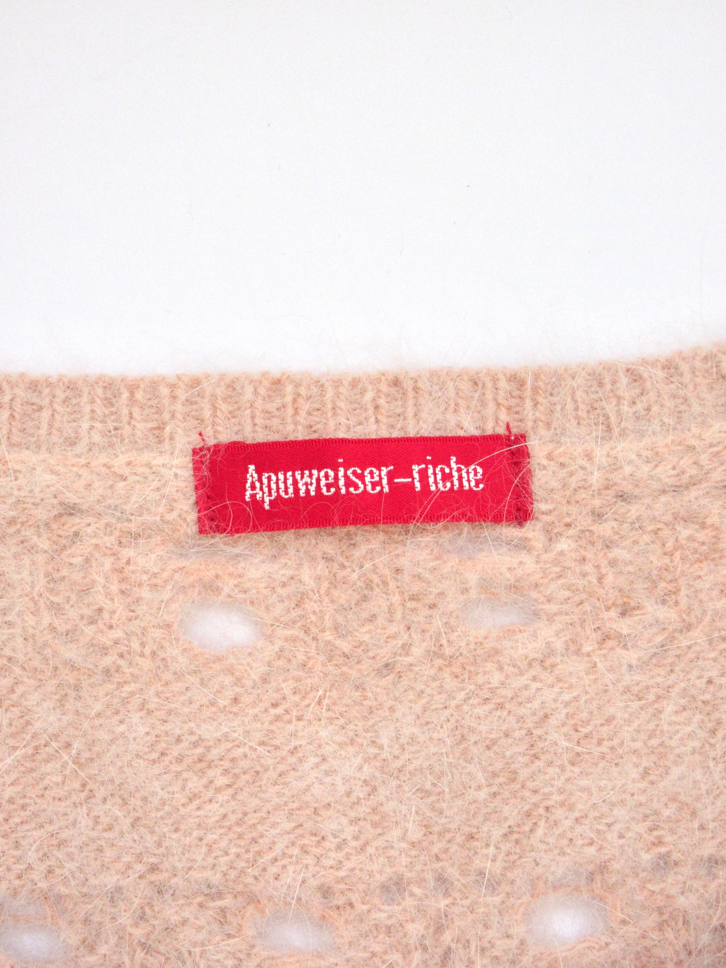 coral pink angora knit