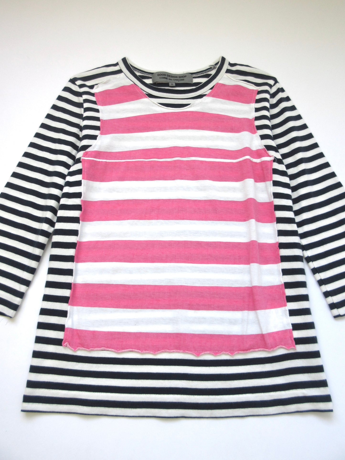 COMME des GARÇONS pink×navy stripe design top