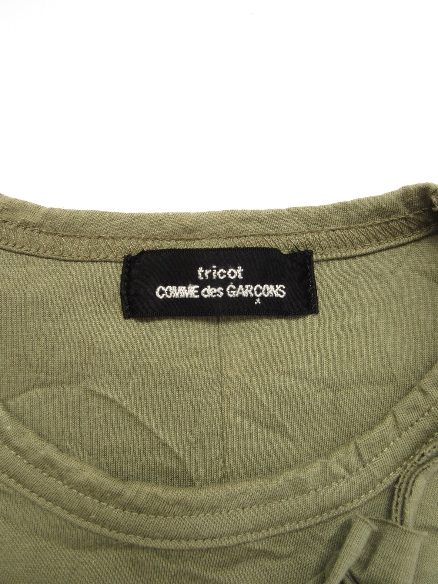 tricot comme des garcons khaki t-shirt