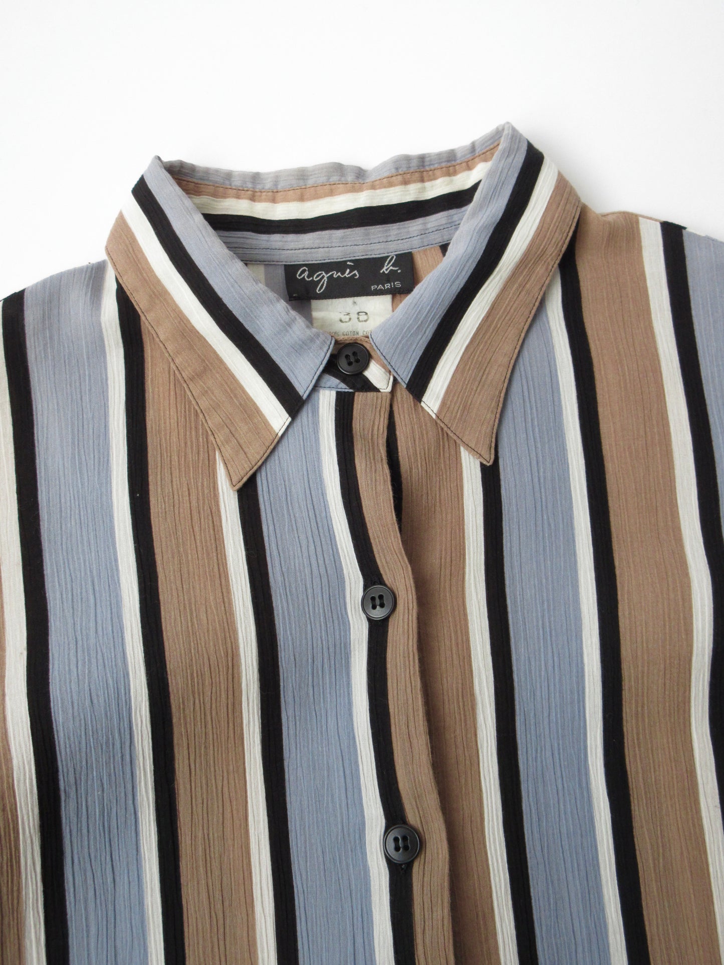 agnes b. stripe crepe shirt