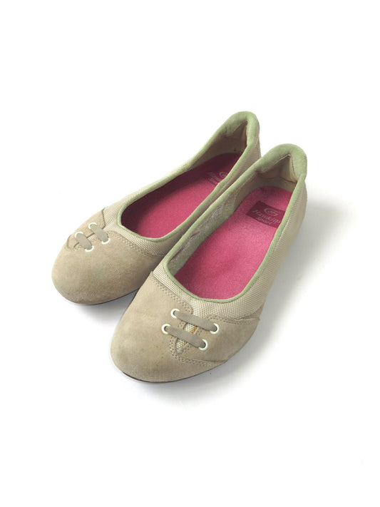 beige color ballet shoes