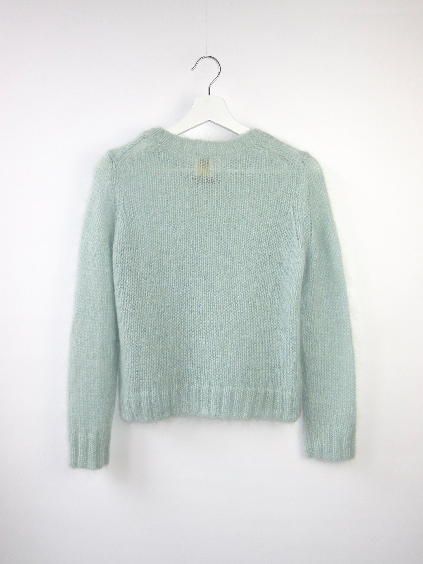 mint color mohair knit