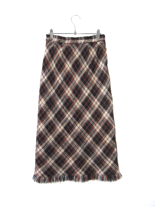 bias check fringe skirt